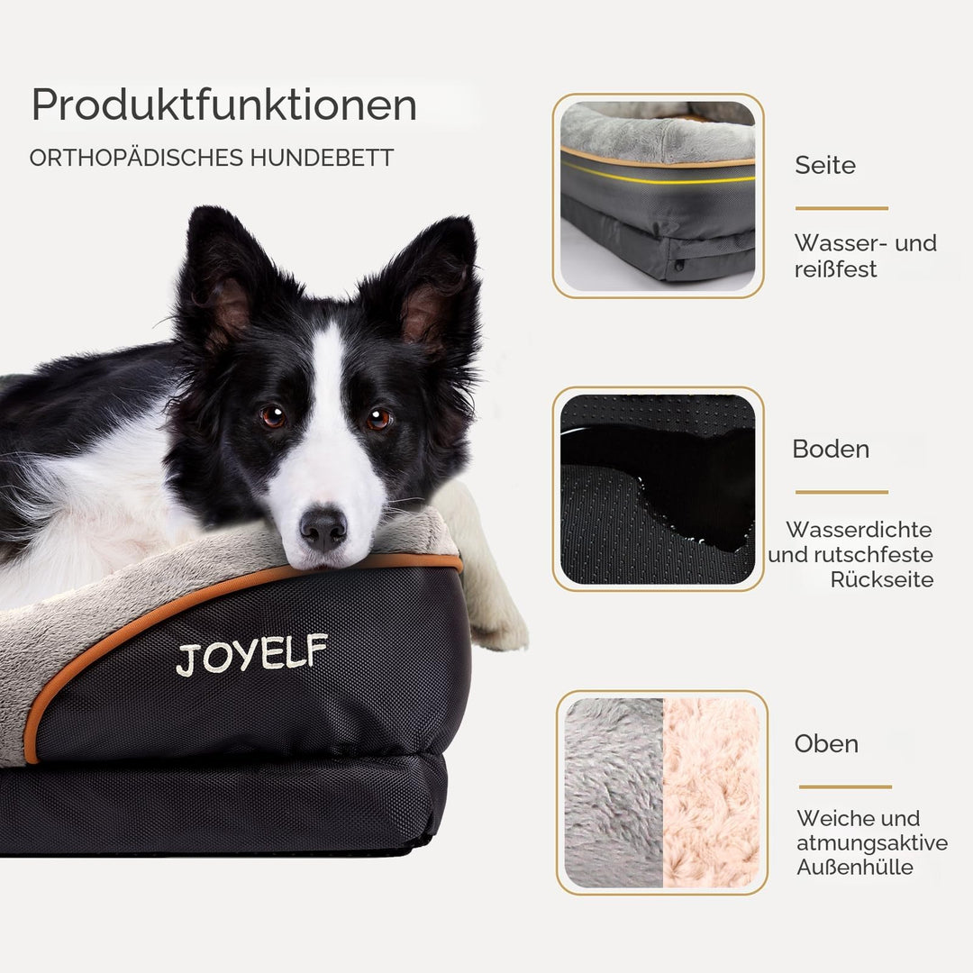Orthopädisches Hundebett Memory-Schaum mit Rand 80x56cm für kleine bis mittelgrosse Hunde - Bild 3