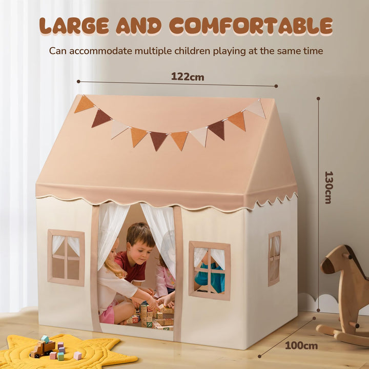 Spielzelt Indoor Kinder 122x100x130 cm Polyester mit Matte und Lichterkette - Bild 2