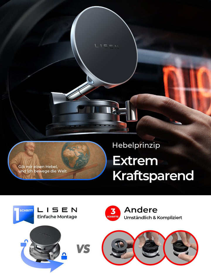 Handyhalterung Auto mit Ladefunktion Qi2.2 25W MagSafe Saugnapf - Bild 4