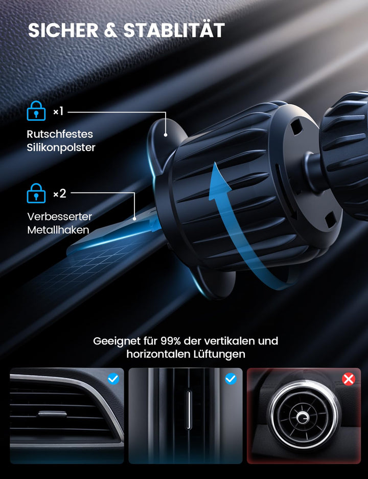 Auto-Handyhalterung Qi2 mit 15W Schnellladung Lüftungshalter - Bild 7