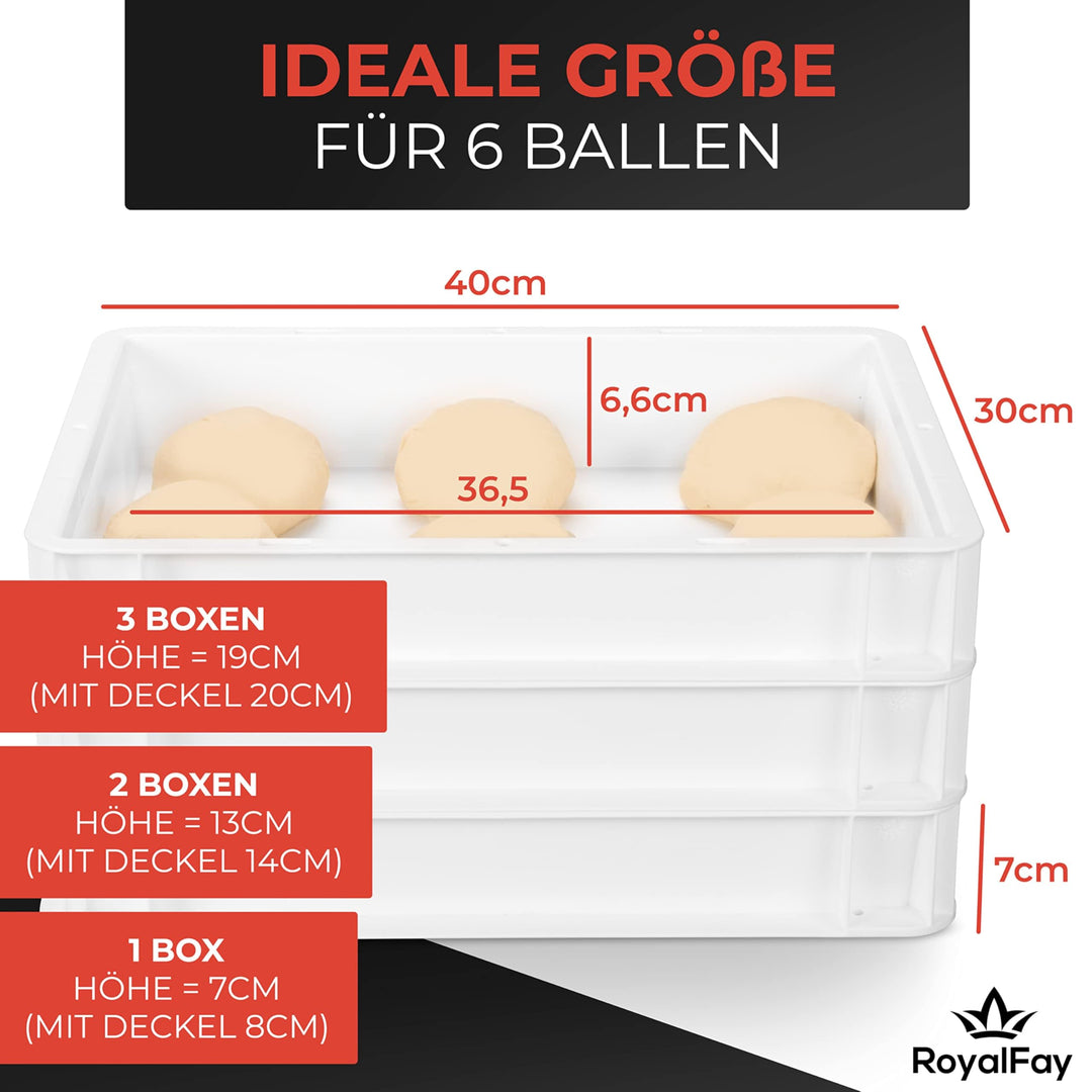 Pizzaballenbox 2er-Set stapelbar 30x40x8 cm für Pizzateig - Bild 3