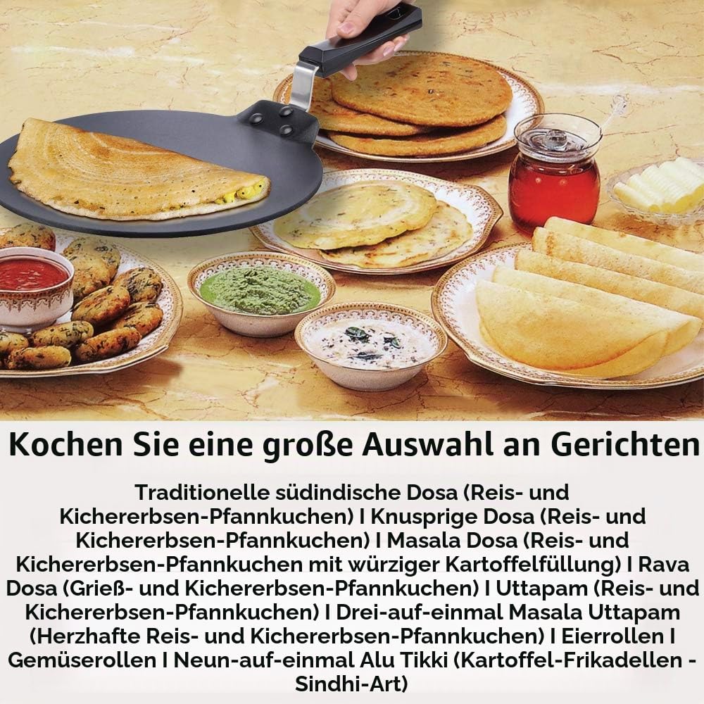 Grillplatte Antihaft flach 27,9 cm für Dosa und Crepes - Bild 5