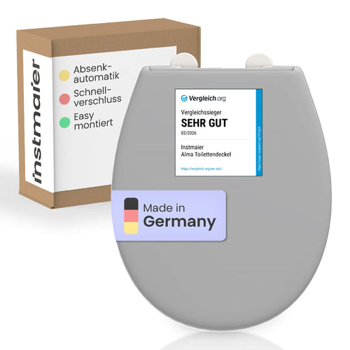 Toilettendeckel oval Duroplast mit Absenkautomatik Manhattan Grau