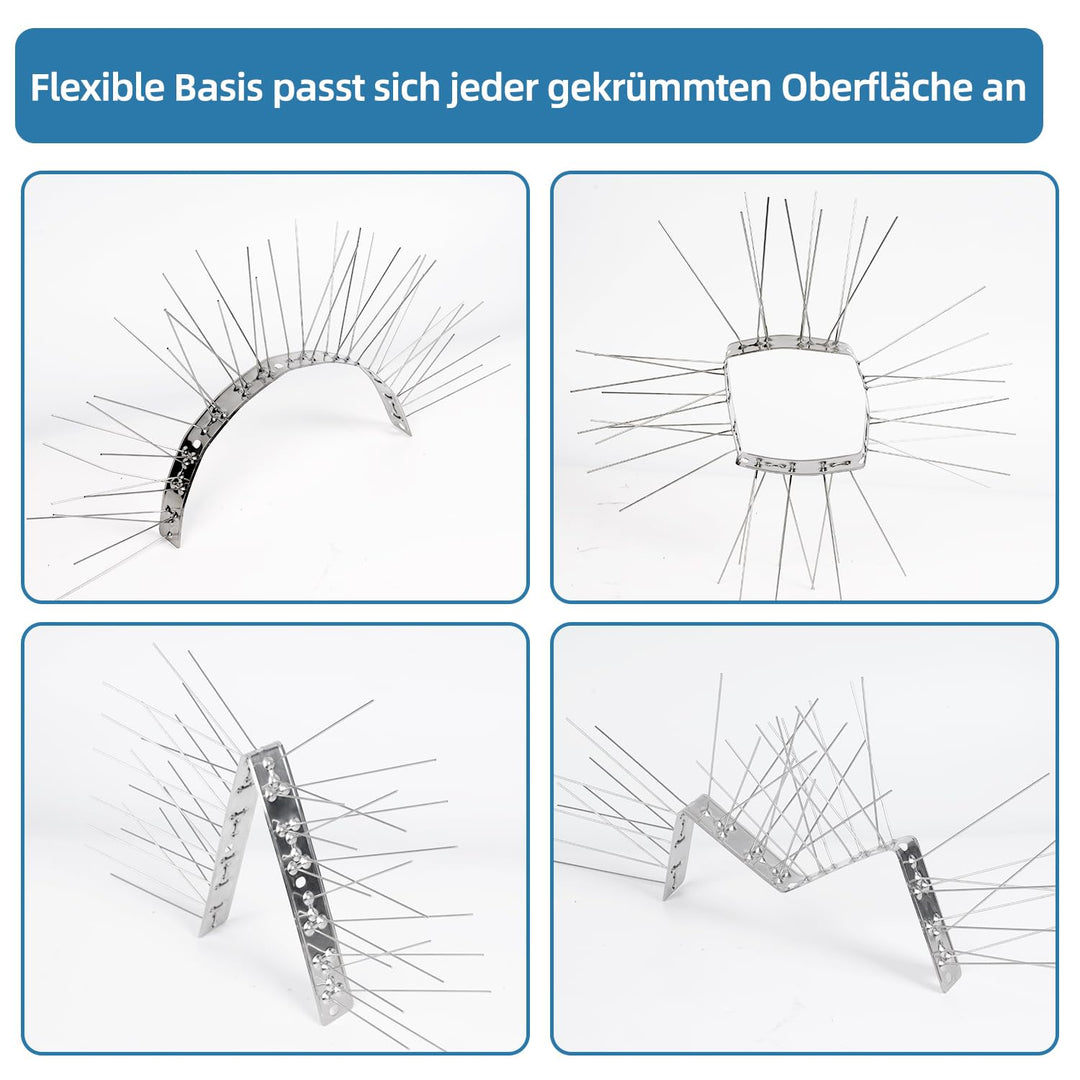 Vogelabwehr Spikes vormontiert Edelstahl 360° 7,26 m Dach Balkon - Bild 7