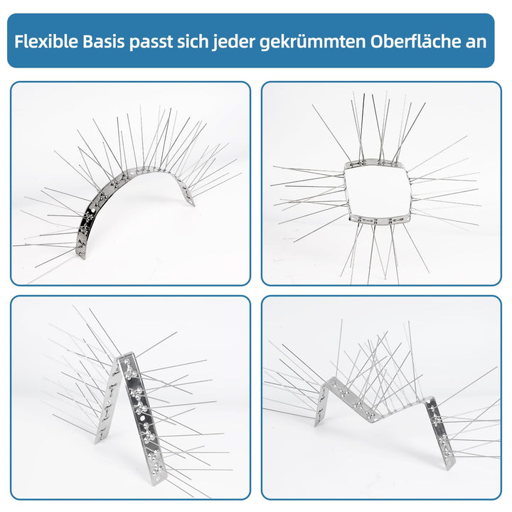 Vogelabwehr Spikes vormontiert Edelstahl 360° 7,26 m Dach Balkon - Bild 7