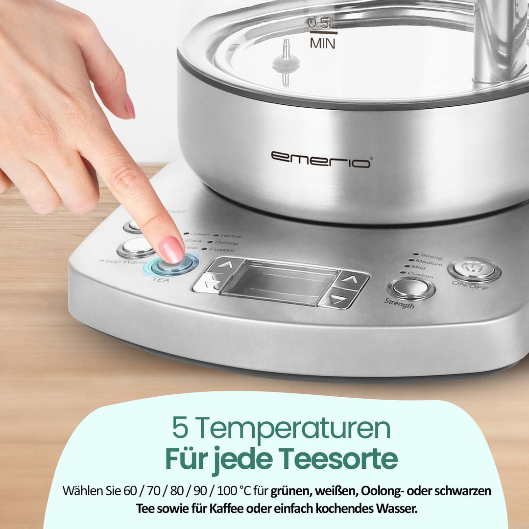 Glas-Teekocher 1,7 L Borosilikat mit Absenkautomatik, 2200 W - Bild 3