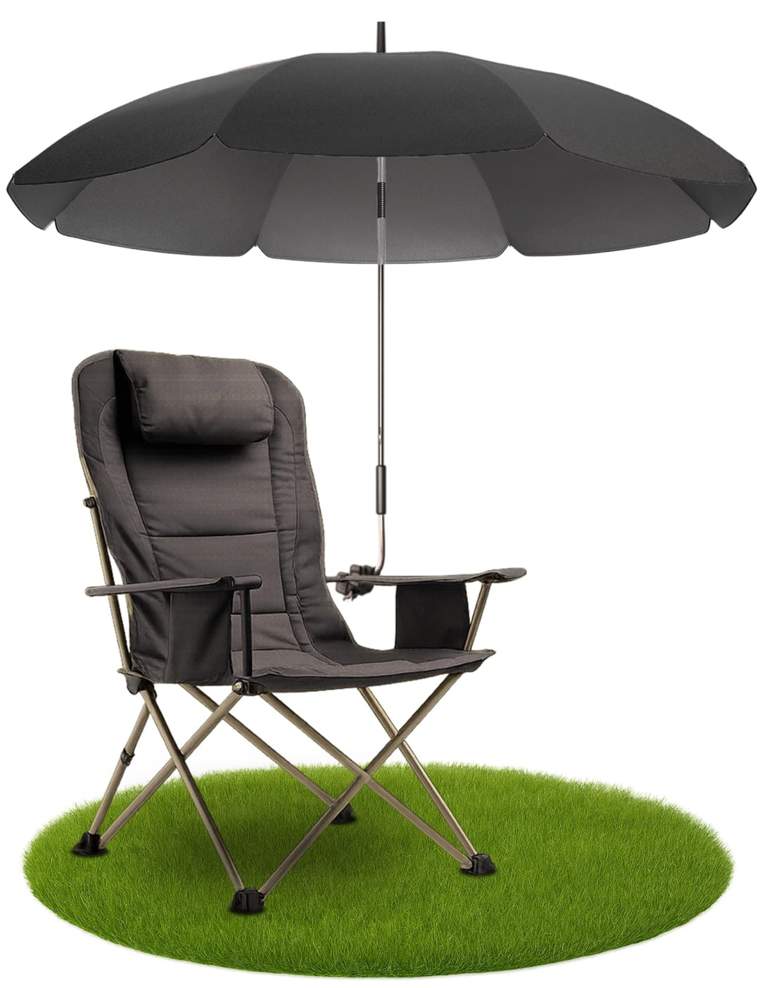 Stuhl-Sonnenschirm mit UV-Schutz 50+ und Klemme 120 cm Kuppel