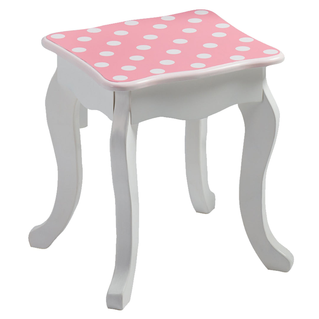 Kinder-Schminktisch mit Klappspiegel und Hocker Rosa-Weiss - Bild 7