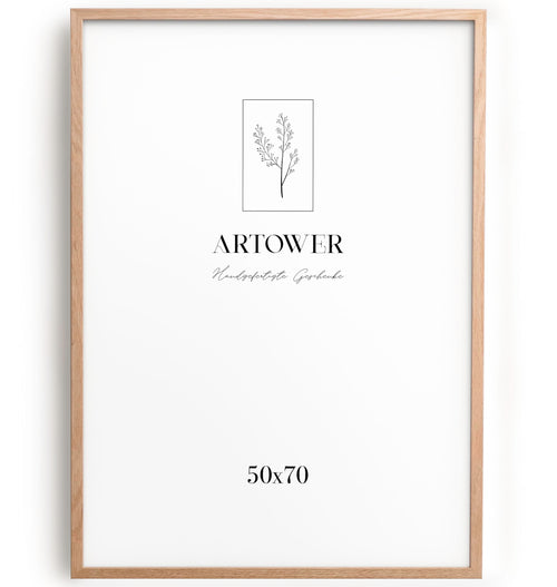 Bilderrahmen 50x70 cm Eiche Echtholz schmal minimalistisch