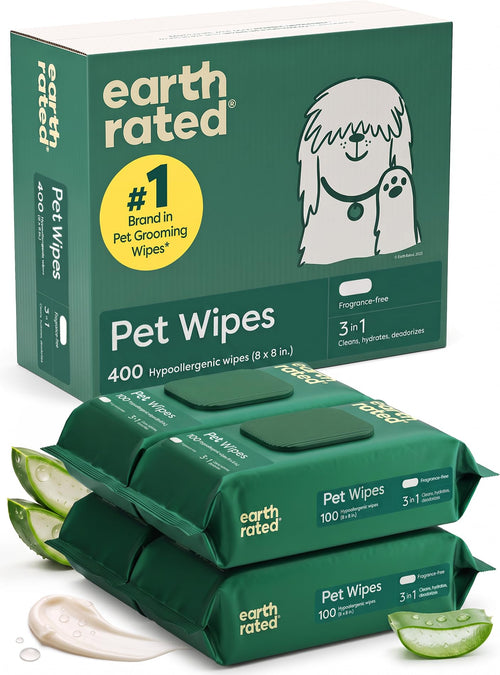 Hunde-Feuchttücher pflanzenbasiert unparfümiert 400 Stück 20x20cm