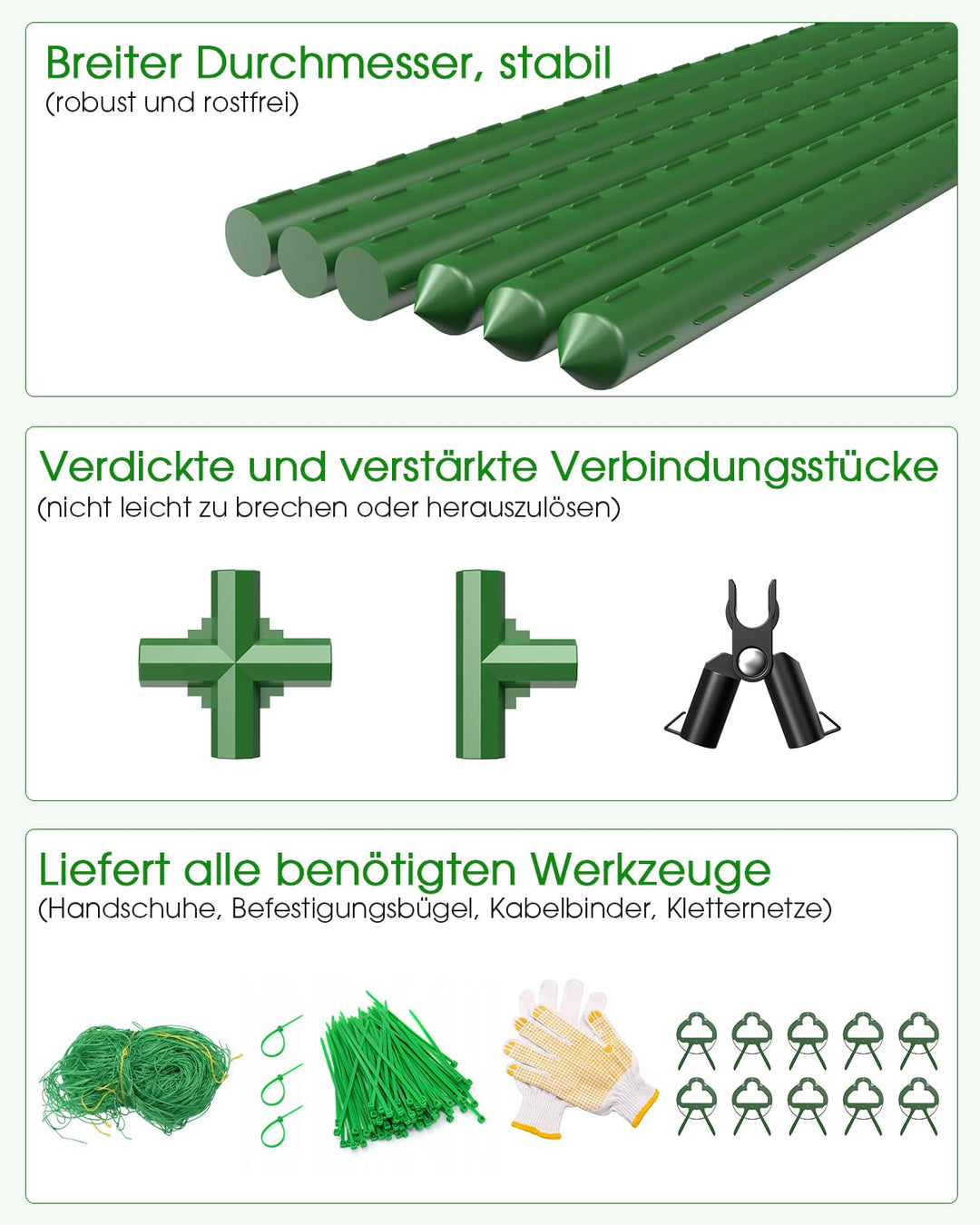 Rankgitter A-Rahmen Kunststoff 168x120cm 2er-Set für Hochbeet Kletterpflanzen - Bild 3