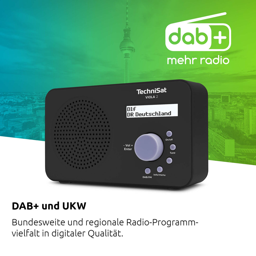 DAB+ Radio tragbar mit UKW, Kopfhörerausgang, 1W, schwarz - Bild 3