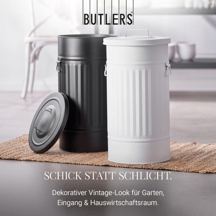 Retro Mülleimer mit Deckel Zink 40 Liter für Innen und Aussen - Bild 7