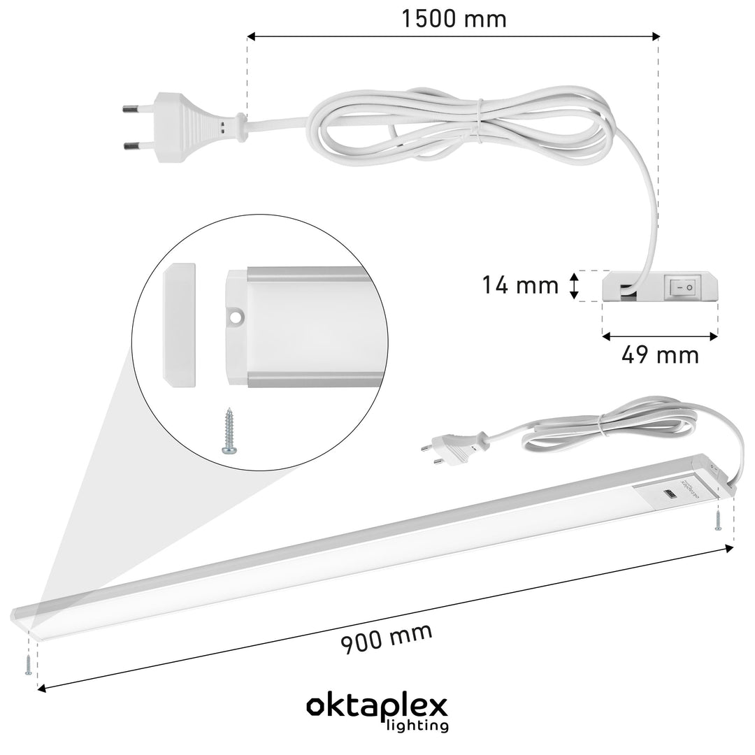 Unterbauleuchte LED 90cm flach mit Sensor stufenlos dimmbar - Bild 6