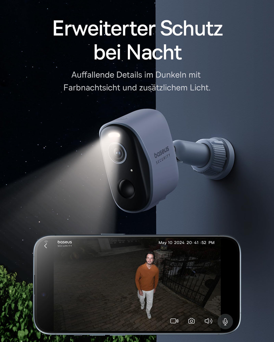 Überwachungskamera Aussen Kabellos 2K HD 145° Weitwinkel 3er-Set - Bild 7