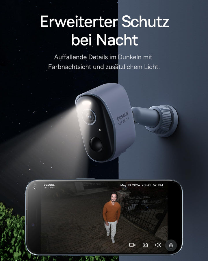 Überwachungskamera Aussen Kabellos 2K HD 145° Weitwinkel 3er-Set - Bild 7