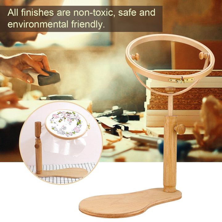 Stickerei-Ständer Holz mit 360°-Drehring höhenverstellbar 41–52 cm - Bild 4