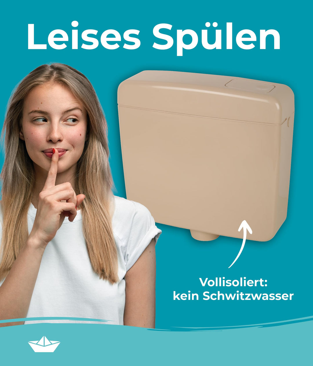 Aufputz-Spülkasten WC schmal 6–9 Liter Start-Stopp Beige-Bahamabeige - Bild 6