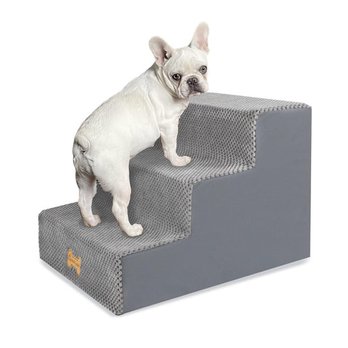 Hundetreppe 3 Stufen Schaumstoff 45x40x34 cm für kleine Hunde