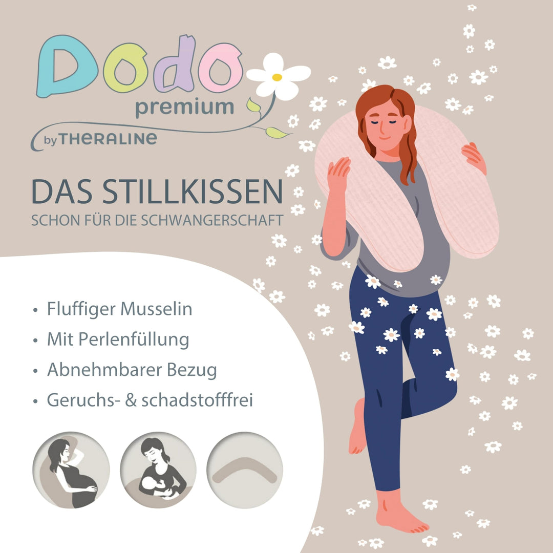 Stillkissen &amp; Schwangerschaftskissen 180cm Musselin Baumwolle Sandbeige - Bild 2