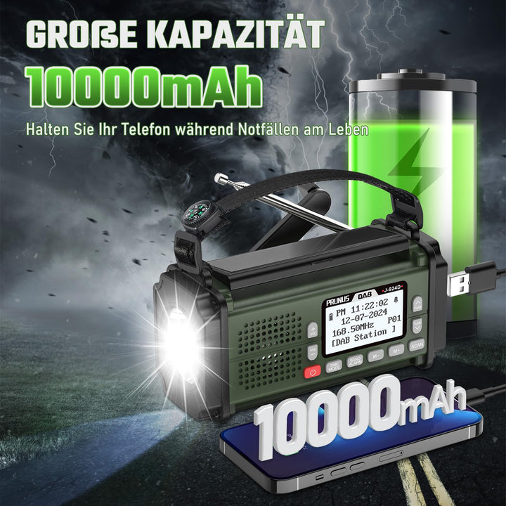 Solar Kurbelradio DAB+/FM mit 10000mAh Akku und Bluetooth - Bild 4