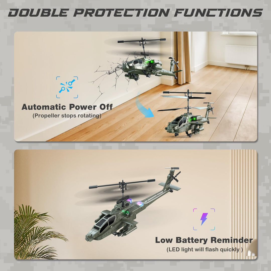 RC Hubschrauber 2.4GHz Military-Design mit 2 Akkus ab 8 Jahre - Bild 6