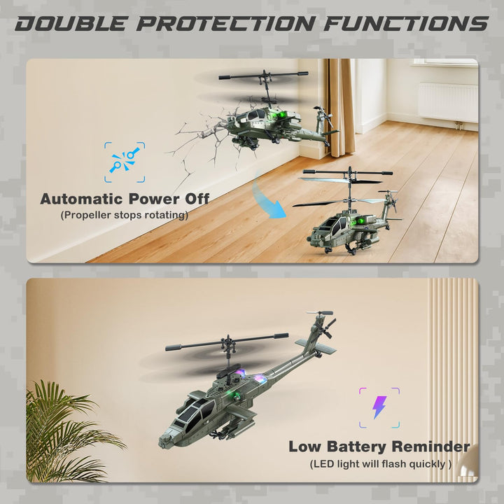 RC Hubschrauber 2.4GHz Military-Design mit 2 Akkus ab 8 Jahre - Bild 6