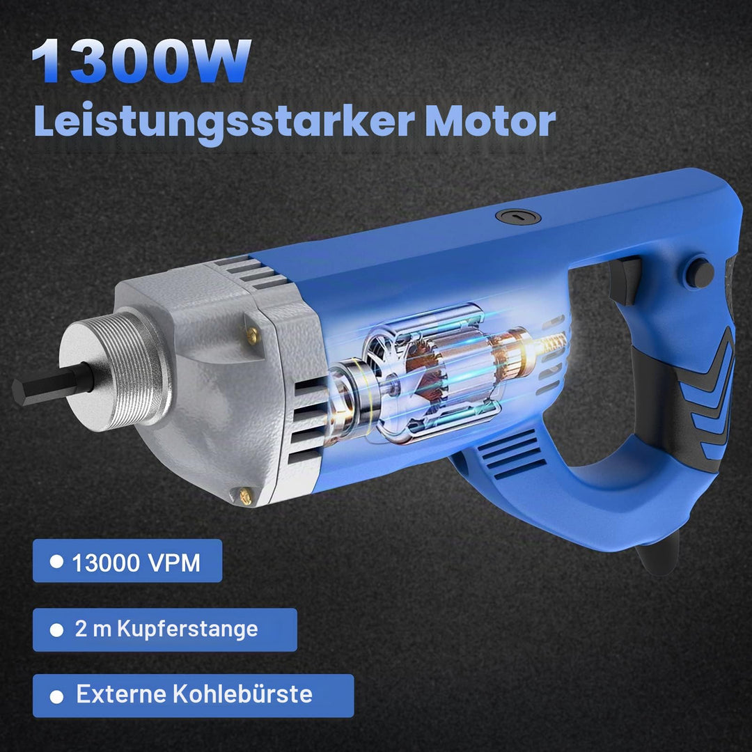 Betonrüttler 1300W mit 2m Kupferschaft für Zementarbeiten - Bild 3