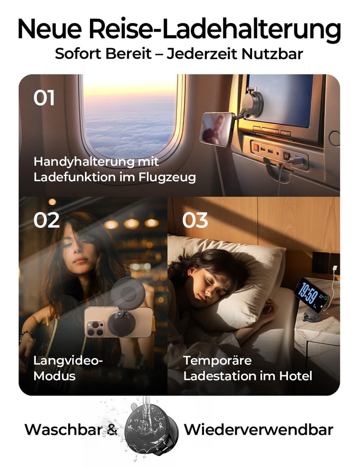 Handyhalterung Auto mit Ladefunktion Qi2.2 25W MagSafe Saugnapf - Bild 6