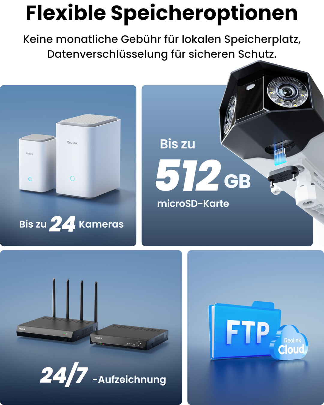 Überwachungskamera Aussen 16MP 180° Panorama Wi-Fi 6 IP67 - Bild 8