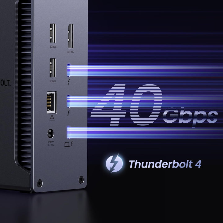 Thunderbolt 4 Dockingstation 13-in-1 40Gbps Dual 4K 90W Aufladung - Bild 3