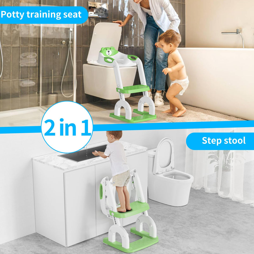 Toilettentrainer Kinder mit Treppe 2-in-1 klappbar grün - Bild 2