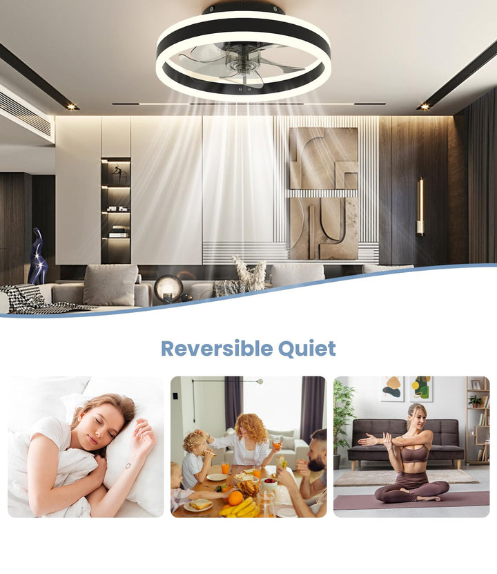 Deckenventilator mit LED-Beleuchtung 48W dimmbar 6 Stufen schwarz - Bild 9