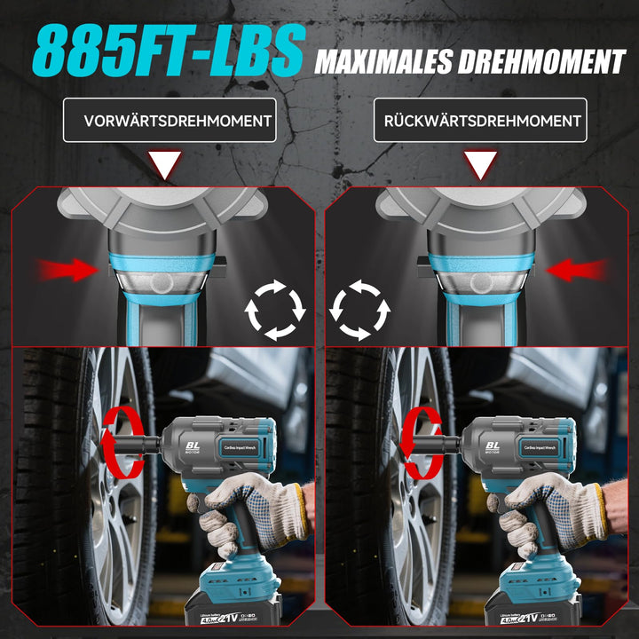 Akku-Schlagschrauber 1200Nm bürstenlos 1/2 Zoll mit 2x 4Ah Akku - Bild 6
