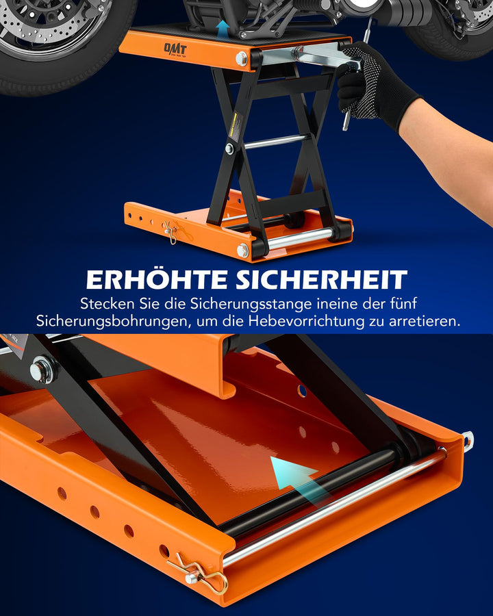 Motorradhebebühne Scherenheber 500 kg höhenverstellbar 95–370 mm - Bild 5