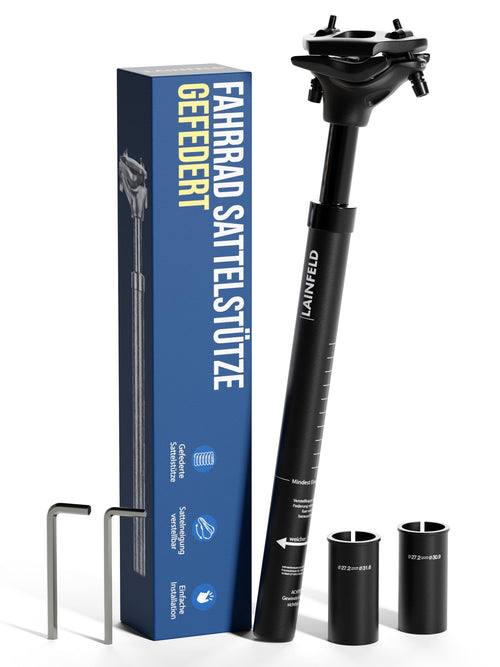 Gefederte Sattelstütze Aluminium 27,2/30,9/31,6 mm für E-Bike MTB