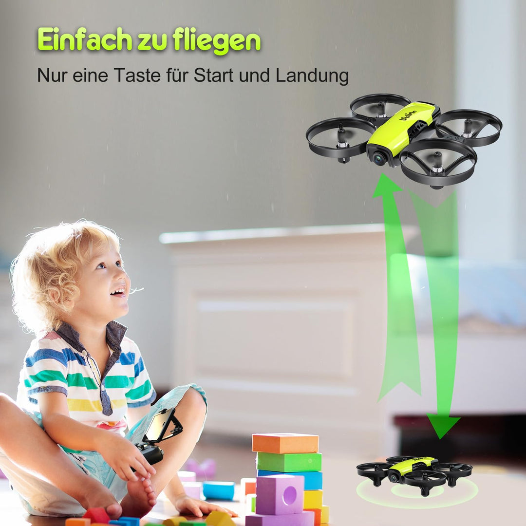 Kinder-Drohne mit Kamera Gelb 21 Min. Flugzeit 3 Akkus - Bild 5