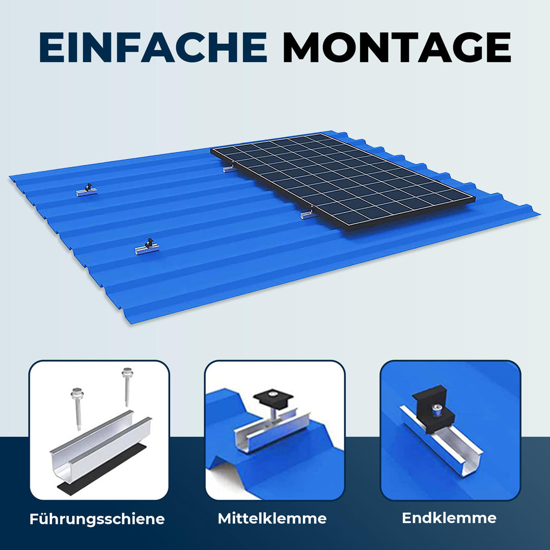 Solarmodul Halterung Flachdach Aluminium AL6005 verstellbar 30-35mm - Bild 4