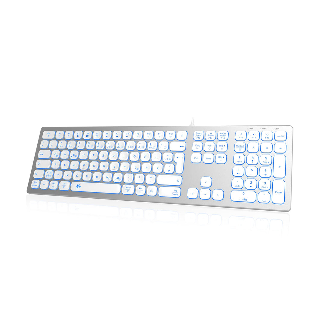 USB-Tastatur Slim Aluminium mit Numpad und RGB-Beleuchtung