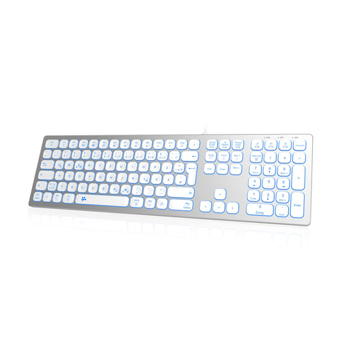 USB-Tastatur Slim Aluminium mit Numpad und RGB-Beleuchtung