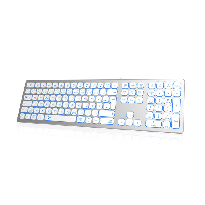 USB-Tastatur Slim Aluminium mit Numpad und RGB-Beleuchtung