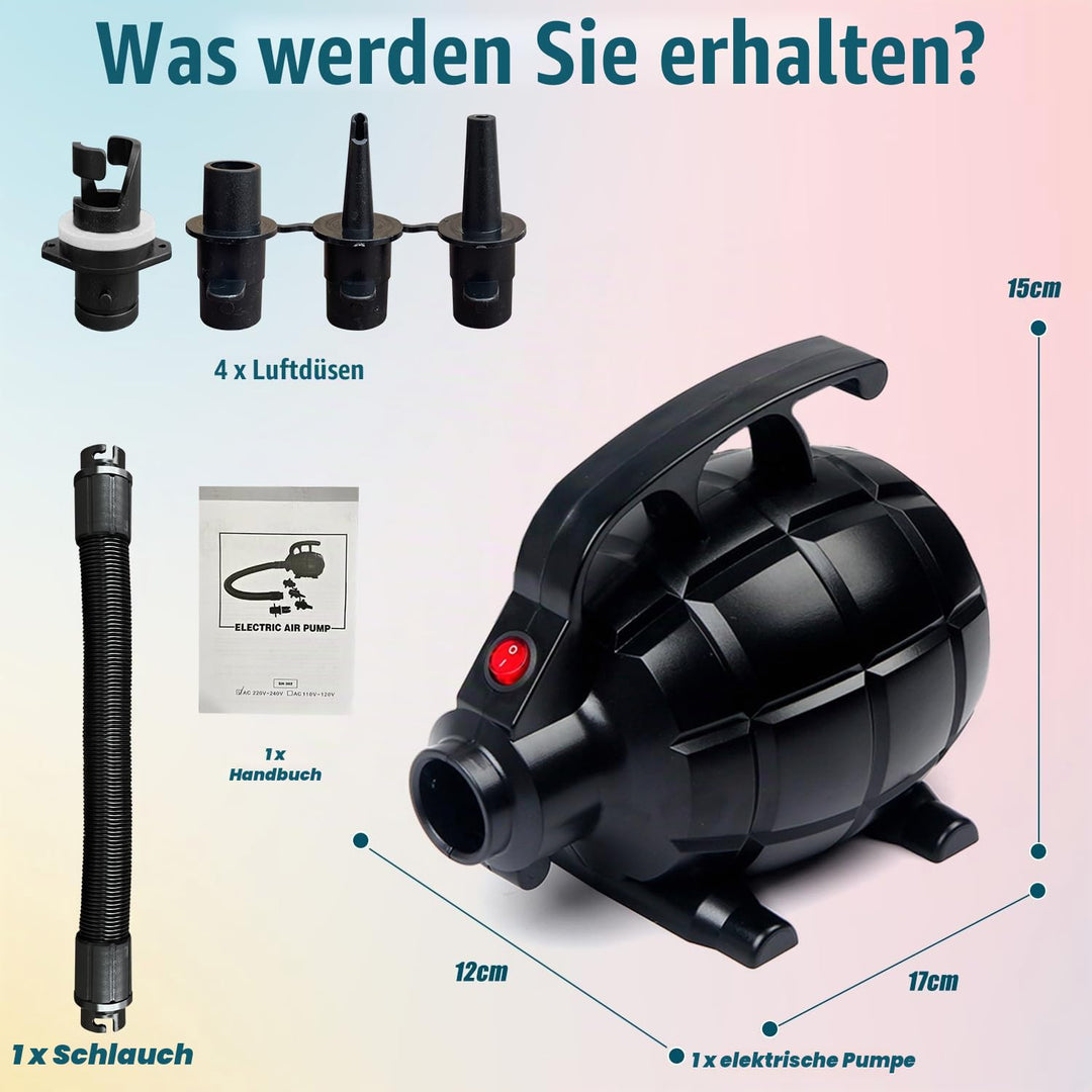 Elektrische Luftpumpe 500W für SUP Board und Gymnastikmatte - Bild 7
