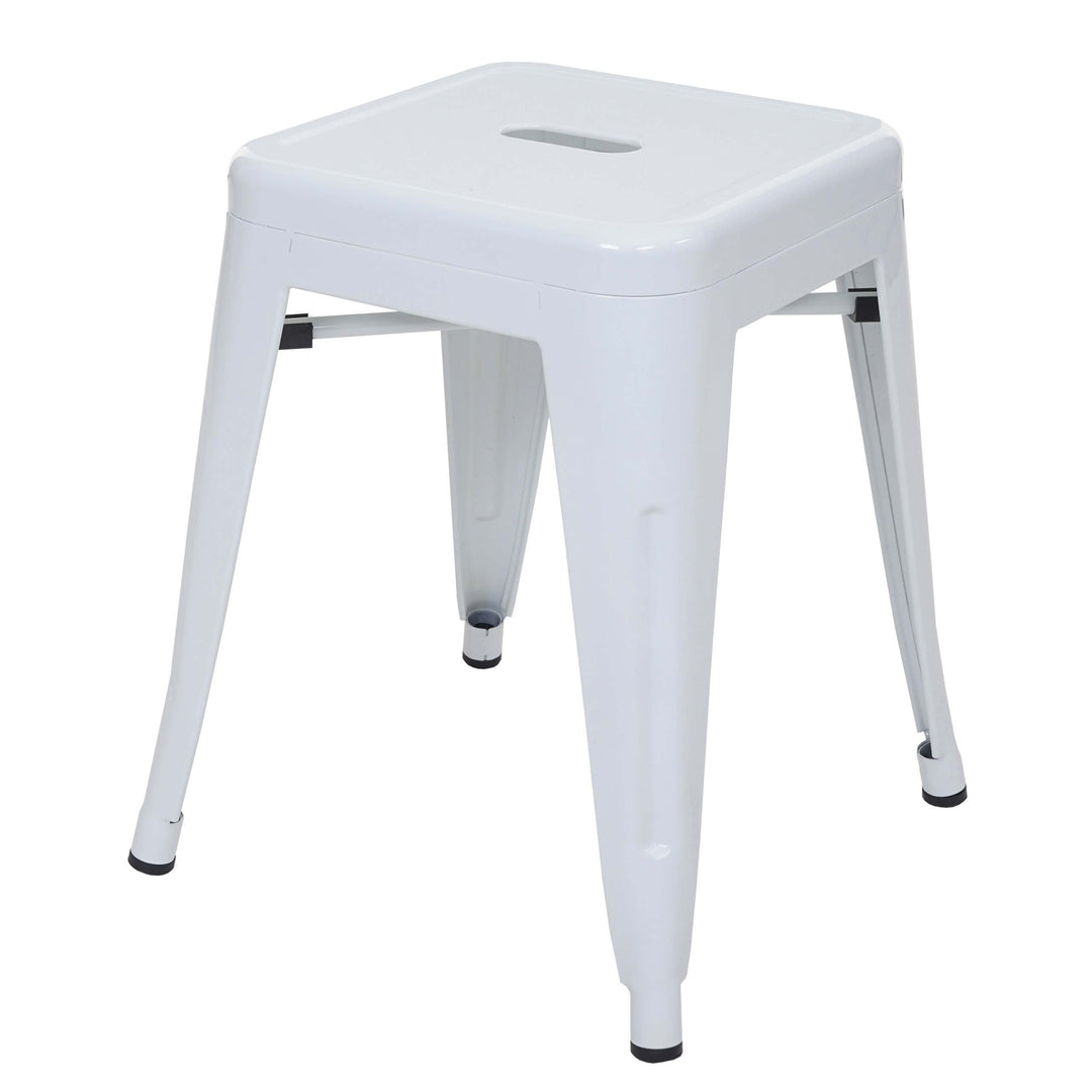 Metallhocker Industriedesign stapelbar 4er-Set, weiss, 46 cm - Bild 3