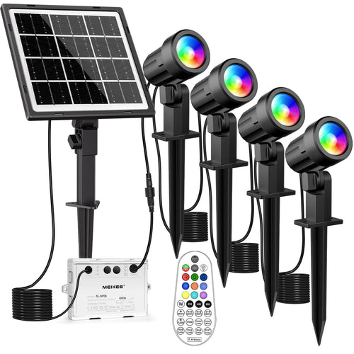 Solar Gartenstrahler RGB+Weiss 600lm mit Fernbedienung IP66