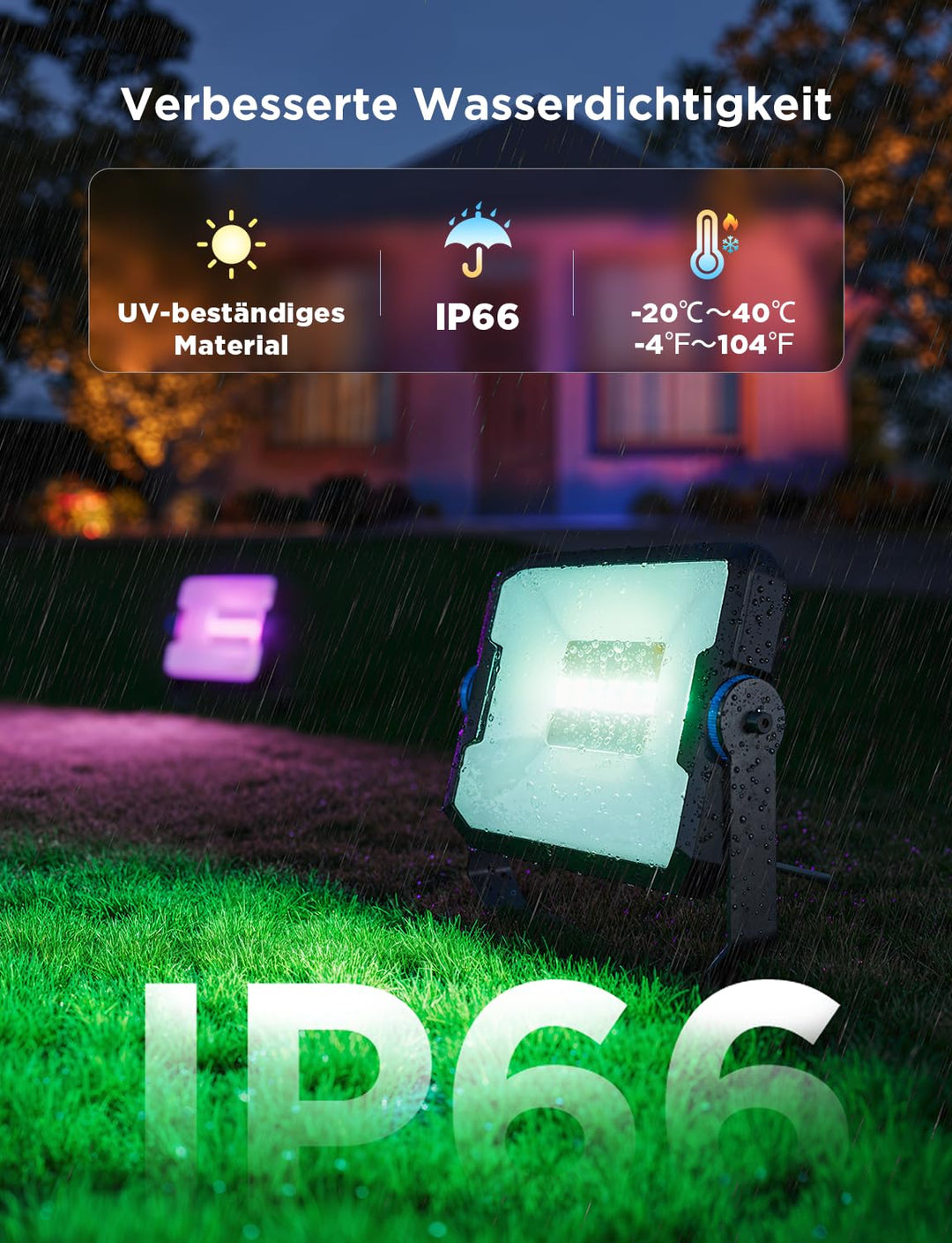LED Flutlicht Aussen RGBIC 48W 4er-Set IP66 Smart WiFi Alexa - Bild 3