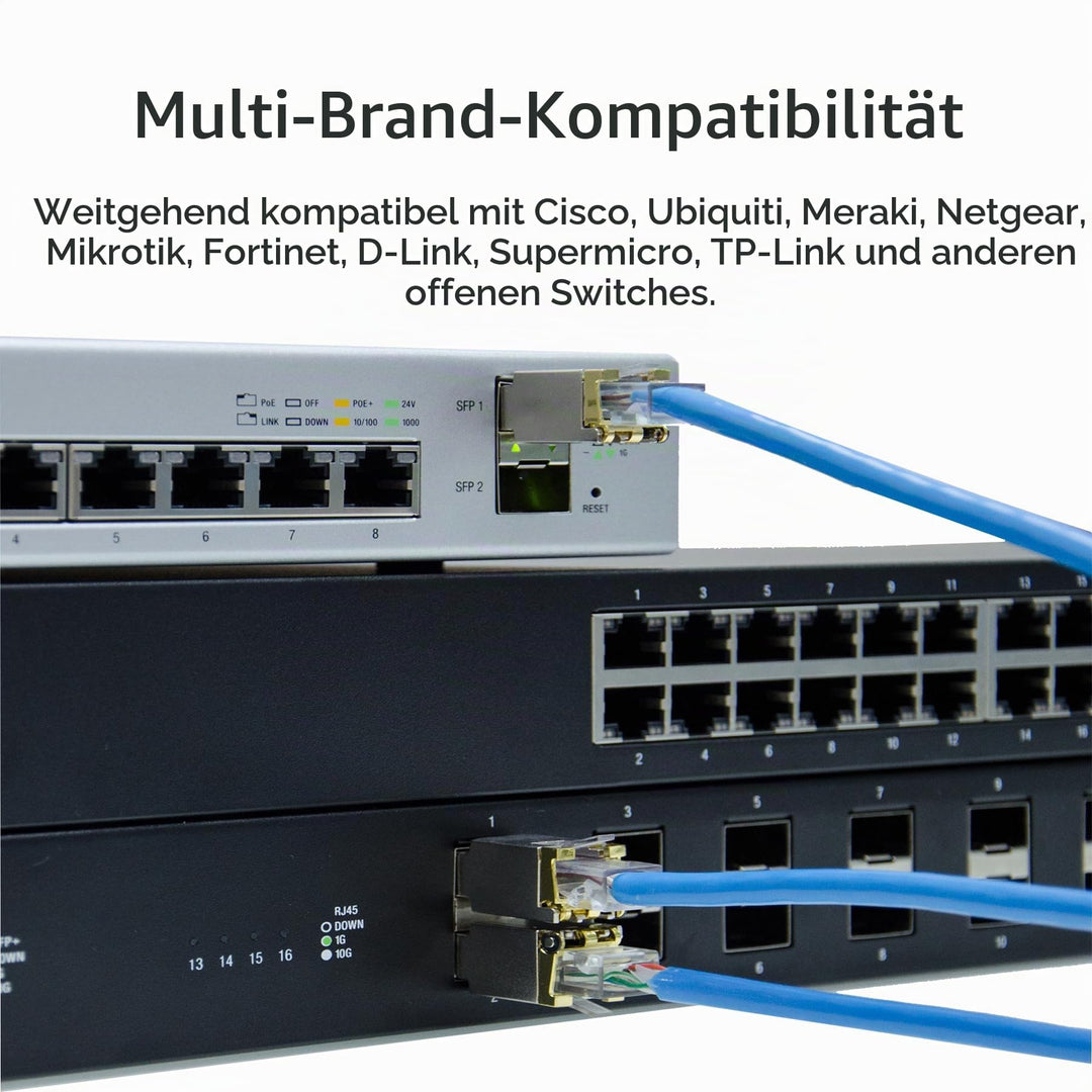 SFP+ RJ45 Transceiver 10GBase-T bis 30m, 2er-Set für Cisco, Ubiquiti - Bild 3