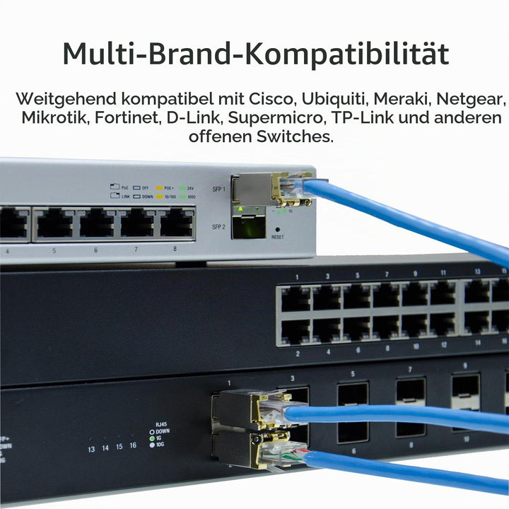 SFP+ RJ45 Transceiver 10GBase-T bis 30m, 2er-Set für Cisco, Ubiquiti - Bild 3