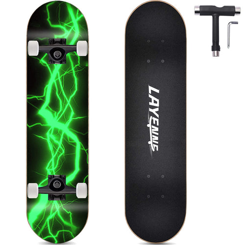Skateboard Komplett 31x8 Zoll Ahorn 7-lagig ABEC-11 für Anfänger