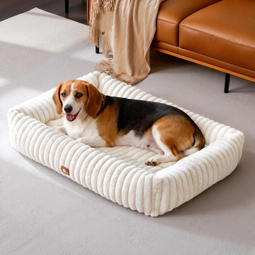 Hundesofa Memory-Schaum 4-seitig waschbar 92x69cm Beige