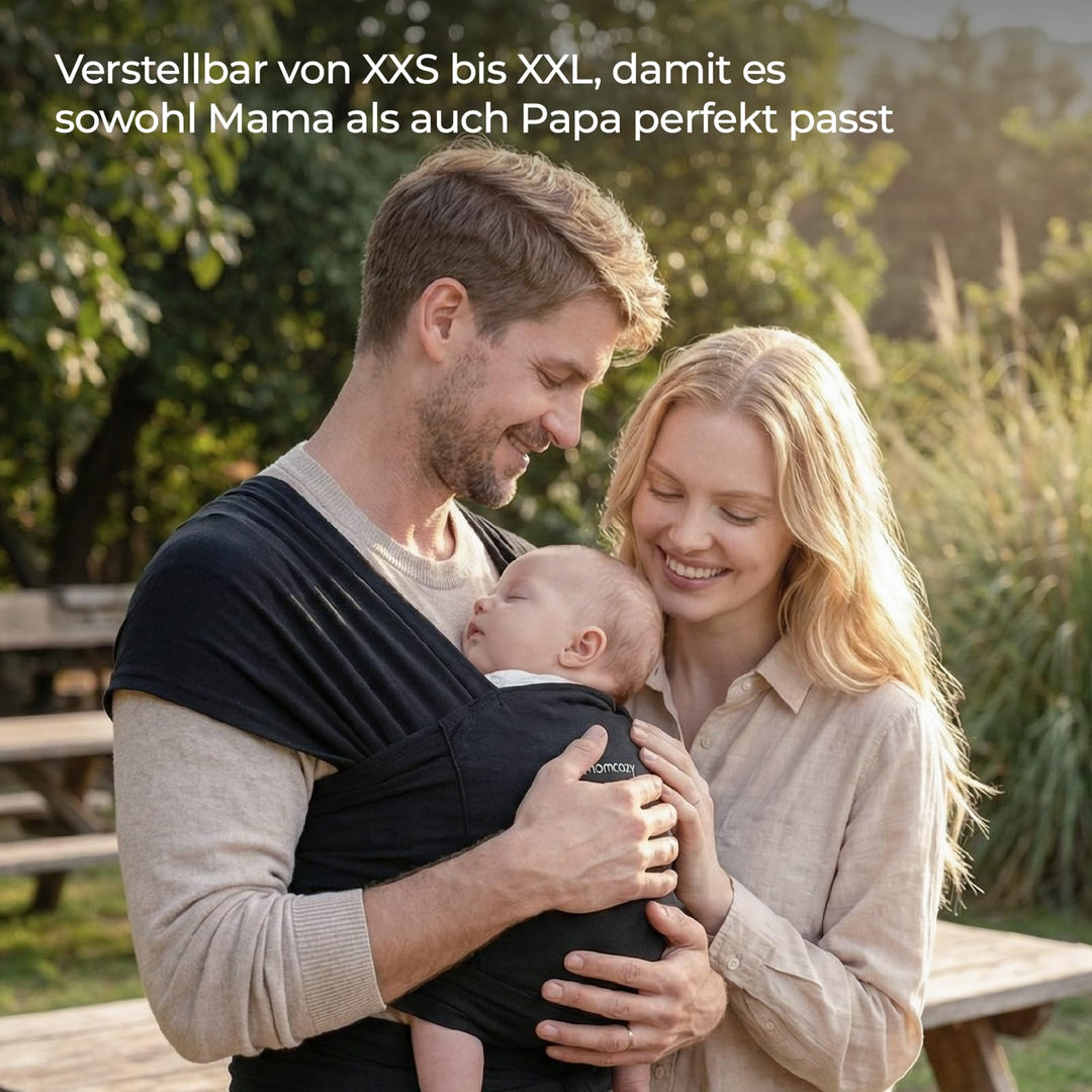 Ring Sling Tragetuch Schwarz für Neugeborene 3,6–15 kg - Bild 7